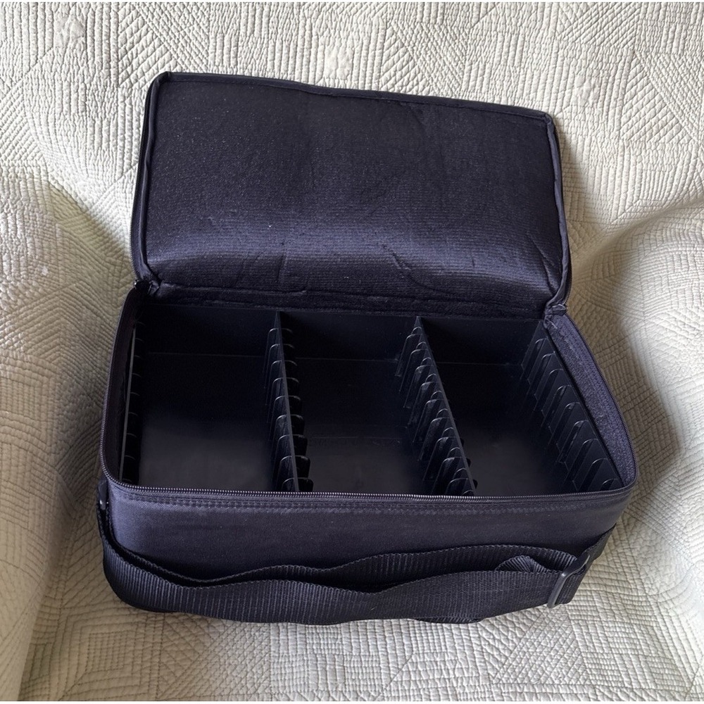 CaseLogic 60 Cassette Tape Duel Padded Black Holder Carrying Case Shoulder Strap